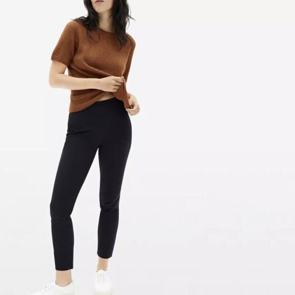 Everlane The Side Zip Trouser Work Cotton Pants Slim Size 4 Black - Picture 1 of 10